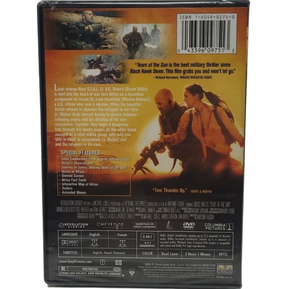 NEW SEALED DVD  "TEARS OF THE SUN" - Picture 4 of 6